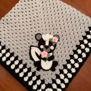 Skunk Baby Blanket/handmade Crocheted Baby Blanket With - Etsy