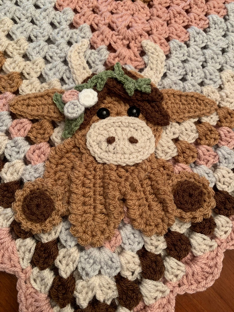 Highland Cow Baby Blanket/handmade/crocheted/nursery Etsy