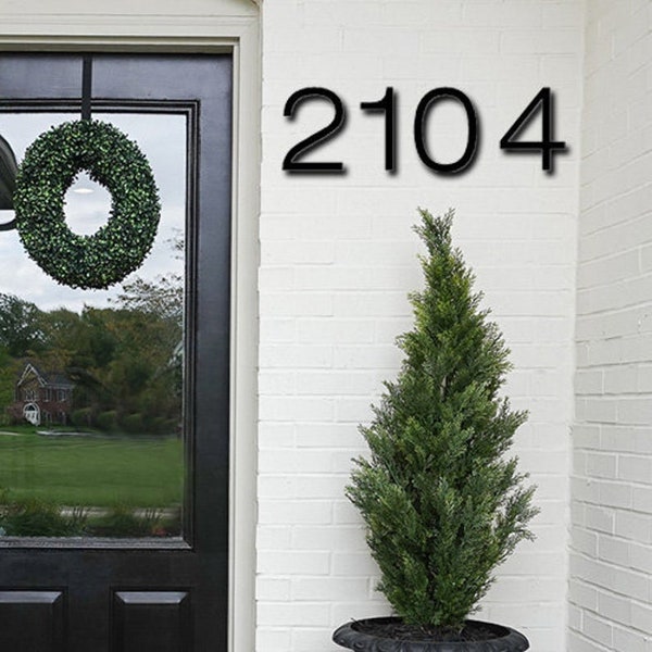 Personnalisé quatre grands nombres modernes de maison noire, 20.5x15.5 cm, nombres d’adresse, 4 numéros de porte, plaque d’adresse, signe en métal pour le porche avant