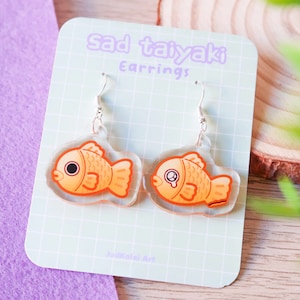 Taiyaki Fish Earrings | Japanese Snack Earrings | Handmade Gift | Japan Lover | 90s Anime Aesthetic | Cute Kawaii Retro