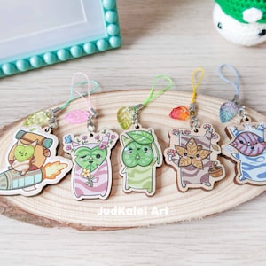 Zelda Korok Charms | Wooden Korok Seasonal | Korogu Family | Zelda Charms | BOTW Gift | Gift For Zelda Fans | Otaku Videogames