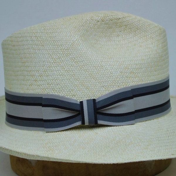 Bow tie grosgrain striped Hat Band Grey/Black, fit all sizes. Easy to attach, handmade. Elegant grosgrain hat band. Nice combination colors.