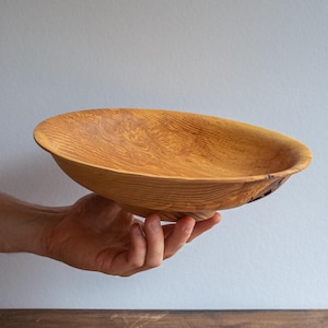 Handmade English Ash Wood Bowl: Rustic Home Decor (27cm Wide)