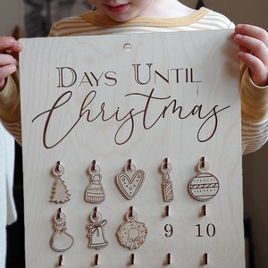 Days Until Christmas Countdown Calendar - SVG File - Glowforge and Laser Cutting