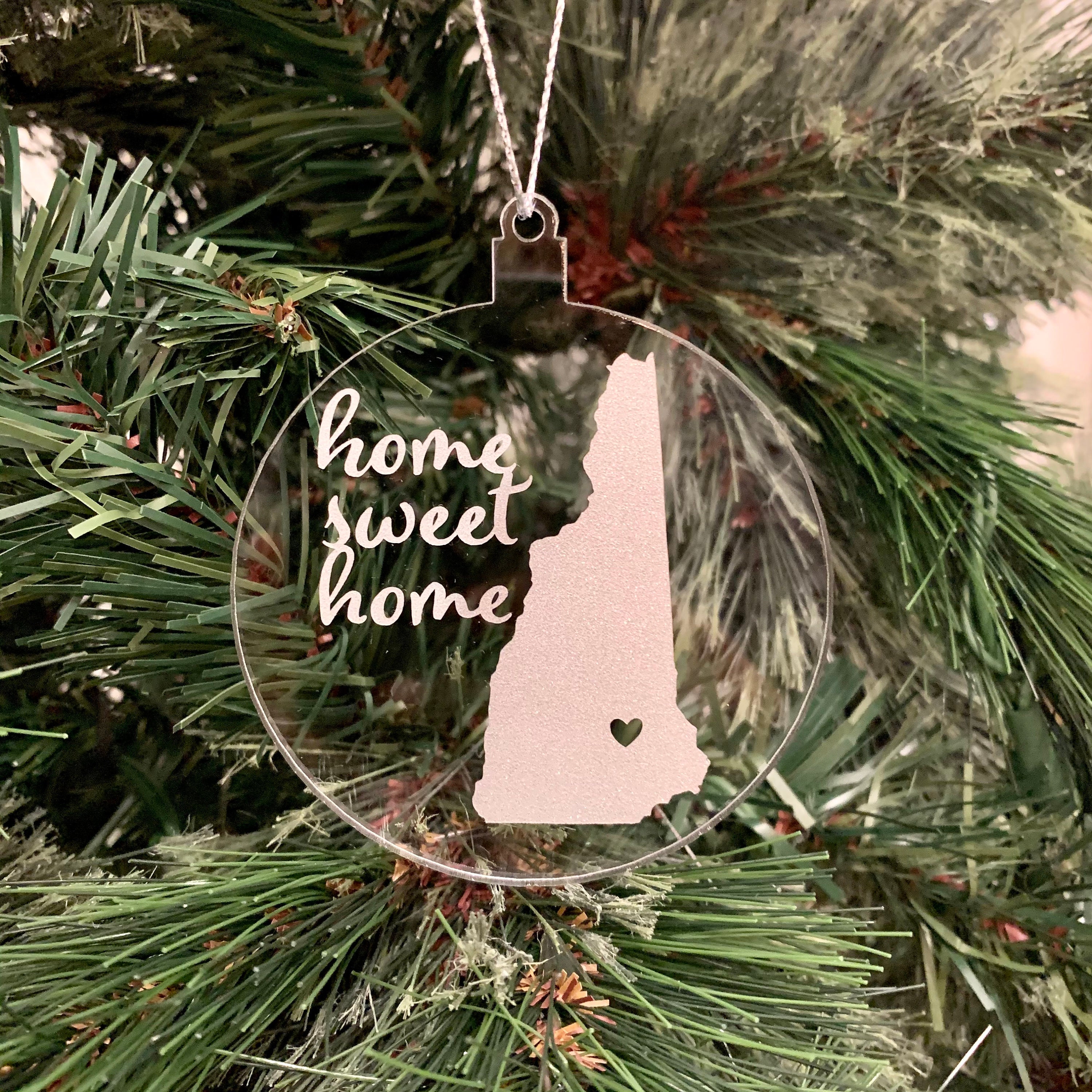 Personalized New Hampshire State Ornament Customized Christmas Ornament