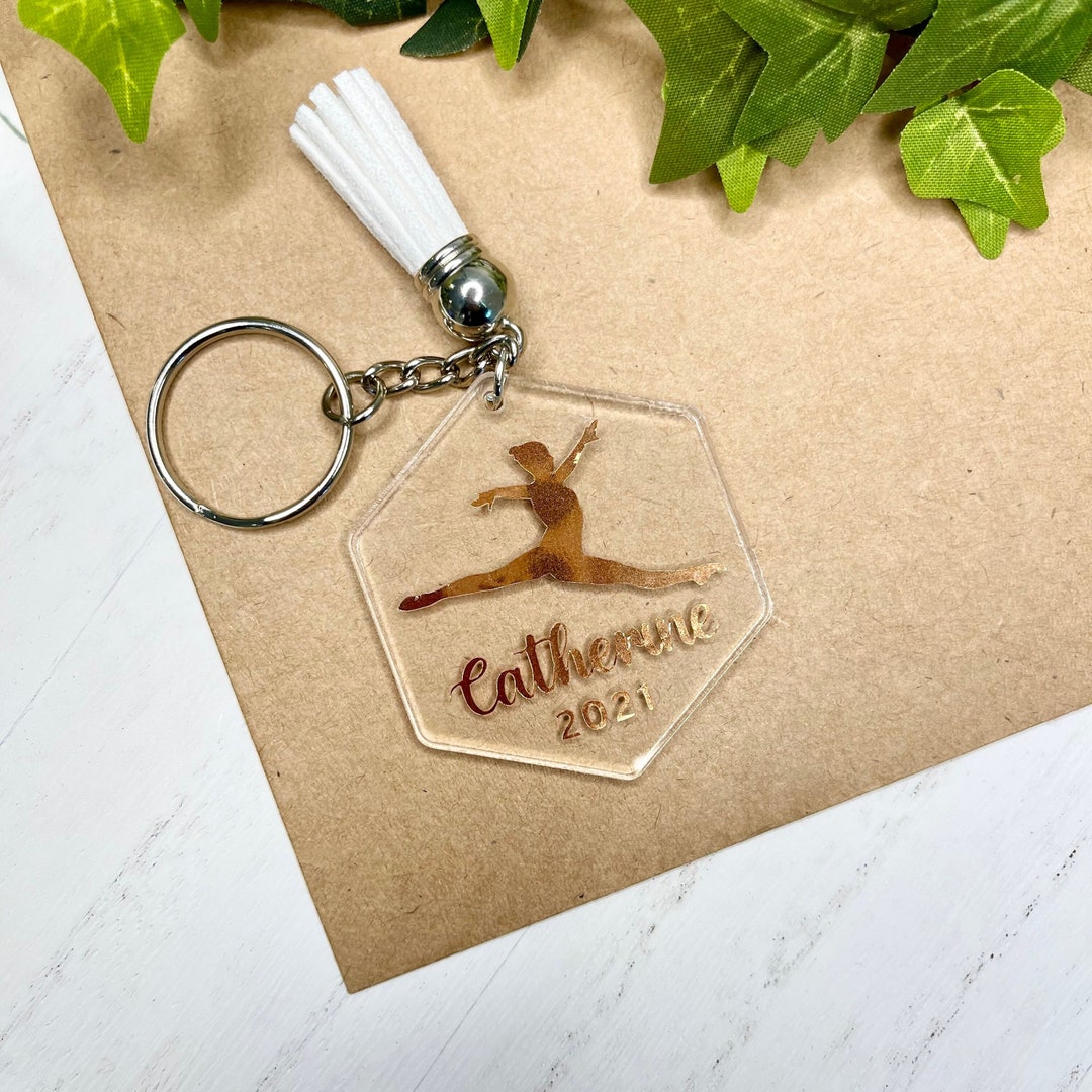 Personalized Girl's Dancing Keychain Custom Keychain, Acrylic Keychain ...