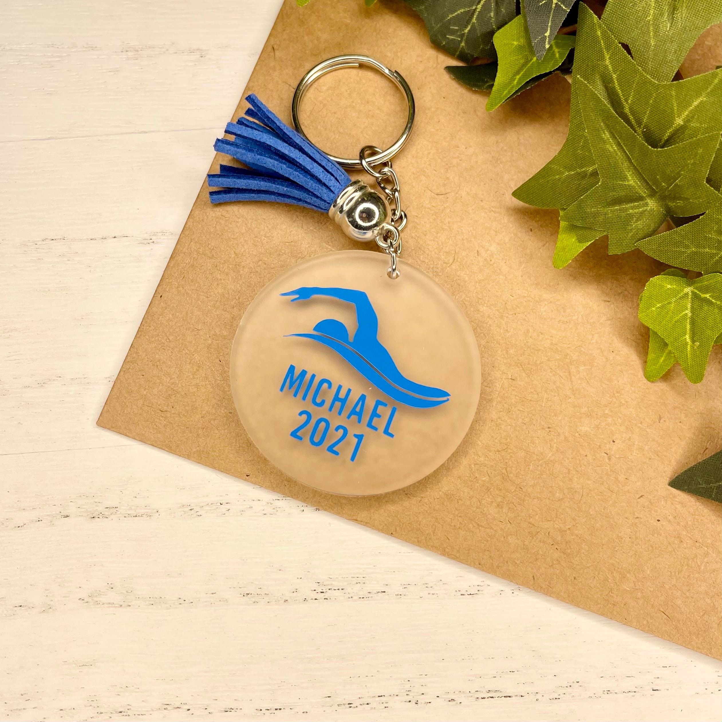 Personalized Swimming Keychain Custom Keychain, Acrylic Keychain, Party Favours, Small Gifts
