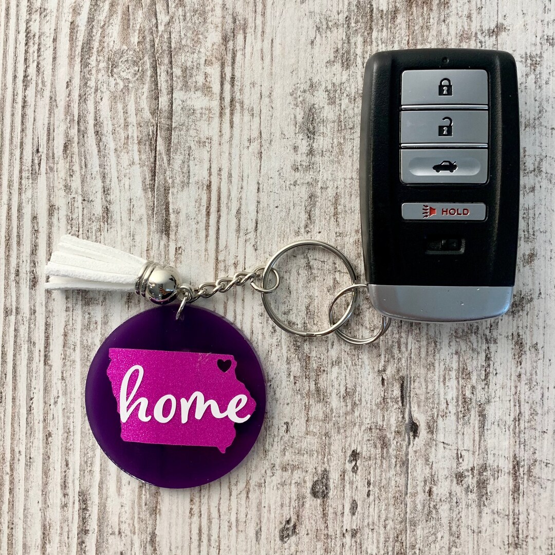 Iowa Keychain Personalized Iowa State Keychain Customized Keychain, Vinyl, Acrylic ...