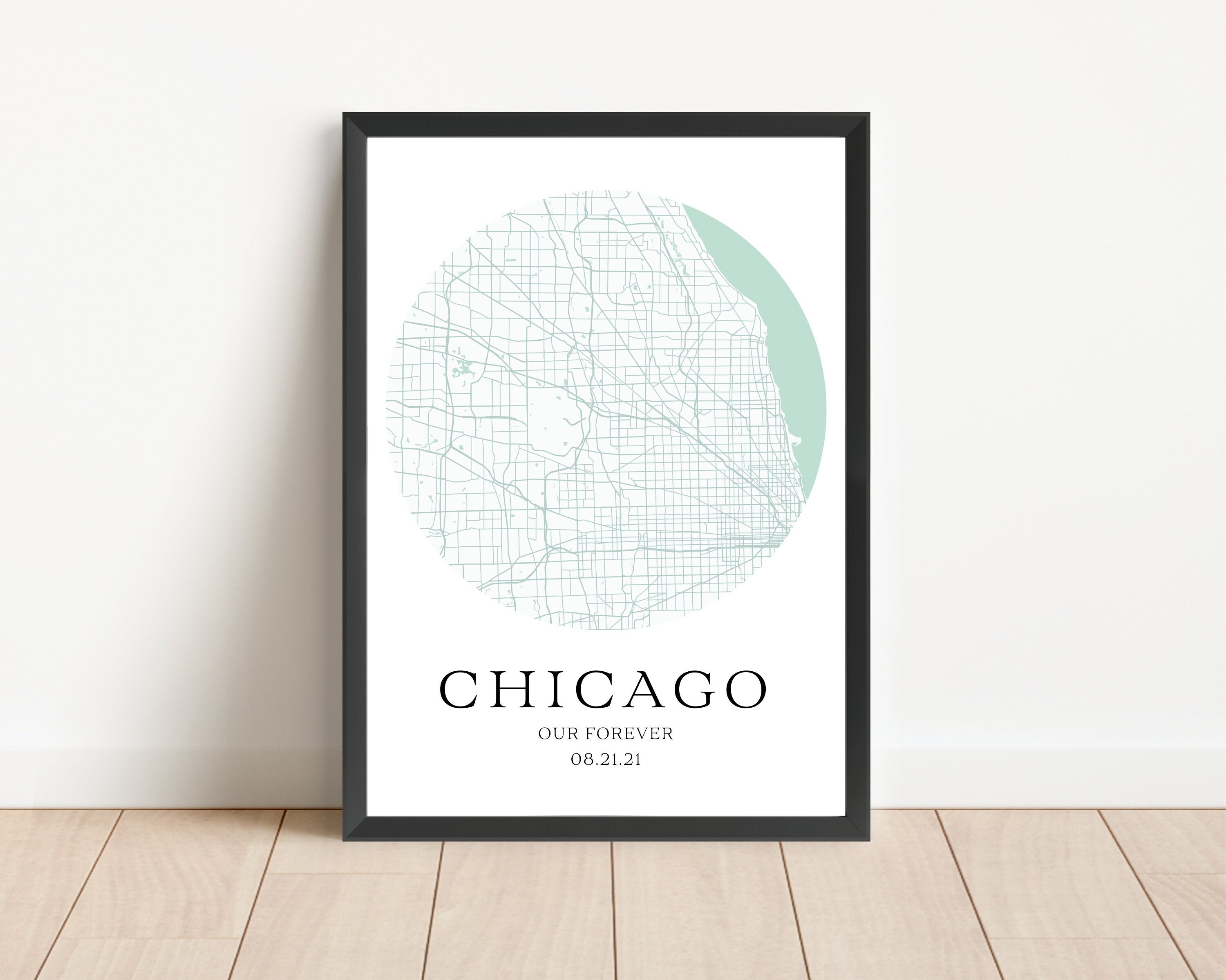 Personalized Map Print Custom Map, Custom Locations, Anniversary Gift ...