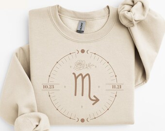 Minimalist Scorpio Sweatshirt, Fancy Zodiac Sign Astrology Shirt, November Birthday Gifts For Womens Sweat, Unisex Scorpio Crewneck Shirt