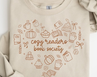 Cozy Readers Book Society Shirt, Fall Bookish Shirt, Book Lover Shirt, Autumn Readers Shirt, Pumpkin Books Shirt, Fall Vibes,Book Lover Gift
