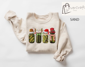 Christmas Pickle Sweatshirt, Funny Christmas Pickle Shirt, Retro Canned Pickles Shirt, Pickle Lovers Shirt, Christmas Gifts, Xmas Shirt Gift