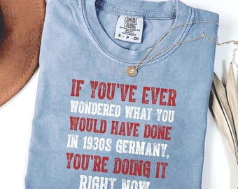 If You've Ever Wondered Comfort Colors® Shirt, 1930s Germany Inspired Liberal Tee, Anti-Trump T-Shirt, Democracy Liberal Tee Shirts