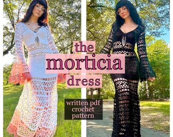Wzór szydełkowy na sukienkę Morticia w formacie PDF
