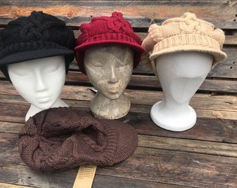 Knitted Peaked Cap Etsy