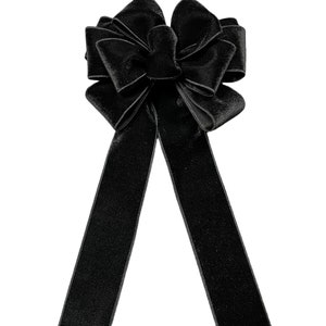 Elegant Black Velvet Bow for Wreath, Floral Arrangement, Tree Topper, Swag, Garland, Lantern, Gift