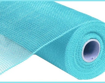 Poly Deco Mesh:  Turquoise Blue, 10” x 10 Yards, RE130244