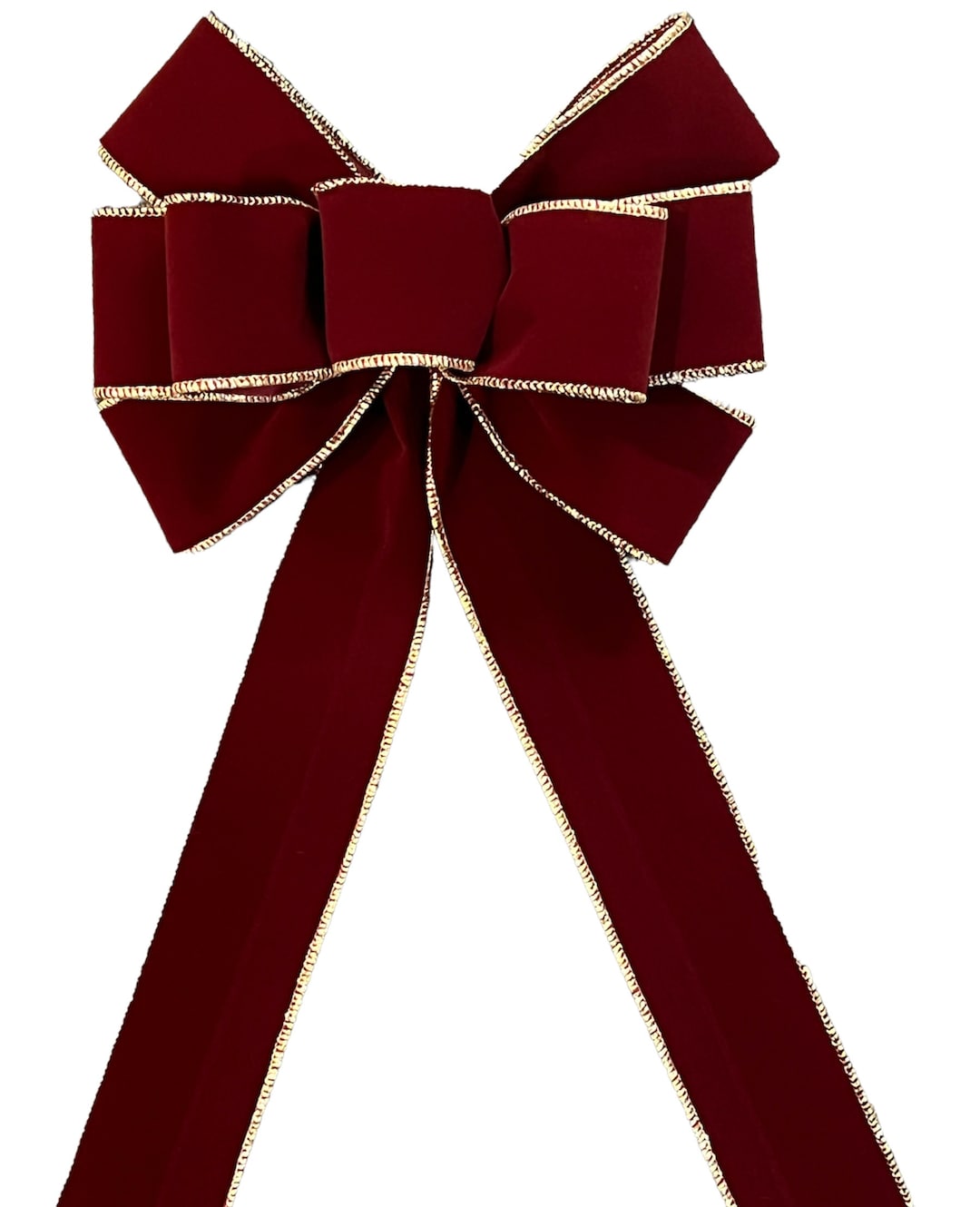 Burgundy Velvet Bows and Christmas Tree Toppers, Size and Trim Options ...