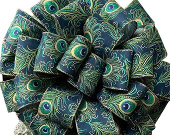 Peacock Christmas Tree Bow