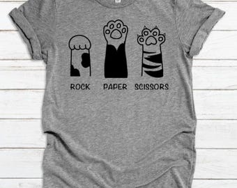 Rock Paper Scissors Cat Paw Shirt, Funny Shirt, Pet Lover Shirt, Cat Lover Shirt, Funny Cat Shirt, Cat Shirt, Vinyl Shirt, Custom Shirt