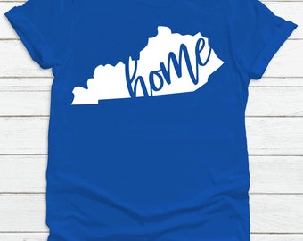 Kentucky Home State Shirt, Bella Canvas Shirt, Blue Kentucky Shirt, Kentucky Shirt, State Shirt, Gift, Blue and White Kentucky, Vinyl Shirt