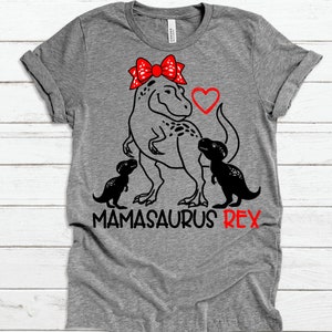 Mamasaurus Rex Shirt, Mom Shirt, Mama Shirt, Dinosaur Mama Shirt, Dinosaur Mama with Two Babies, Gift For Mom, Vinyl Shirt, Custom Shirt
