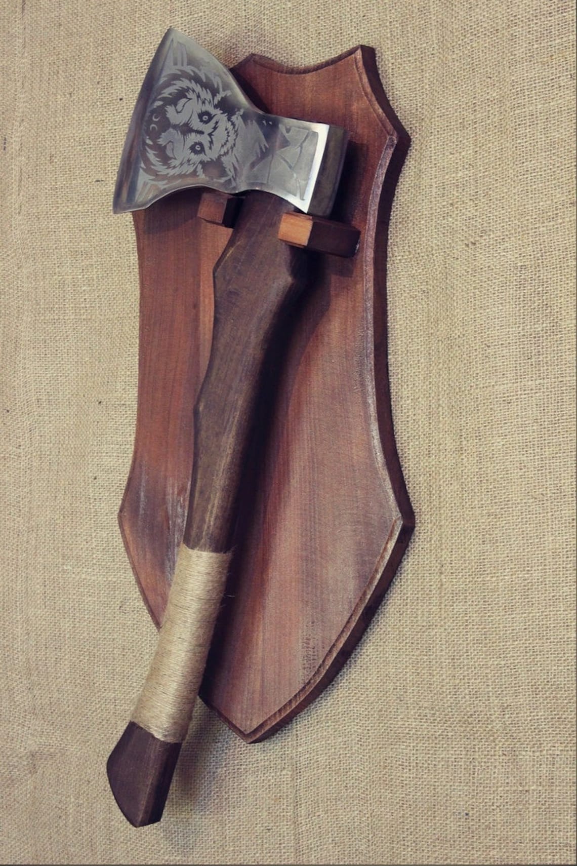 Wooden holder of the axe. Wall mount holder for a weapon or Etsy