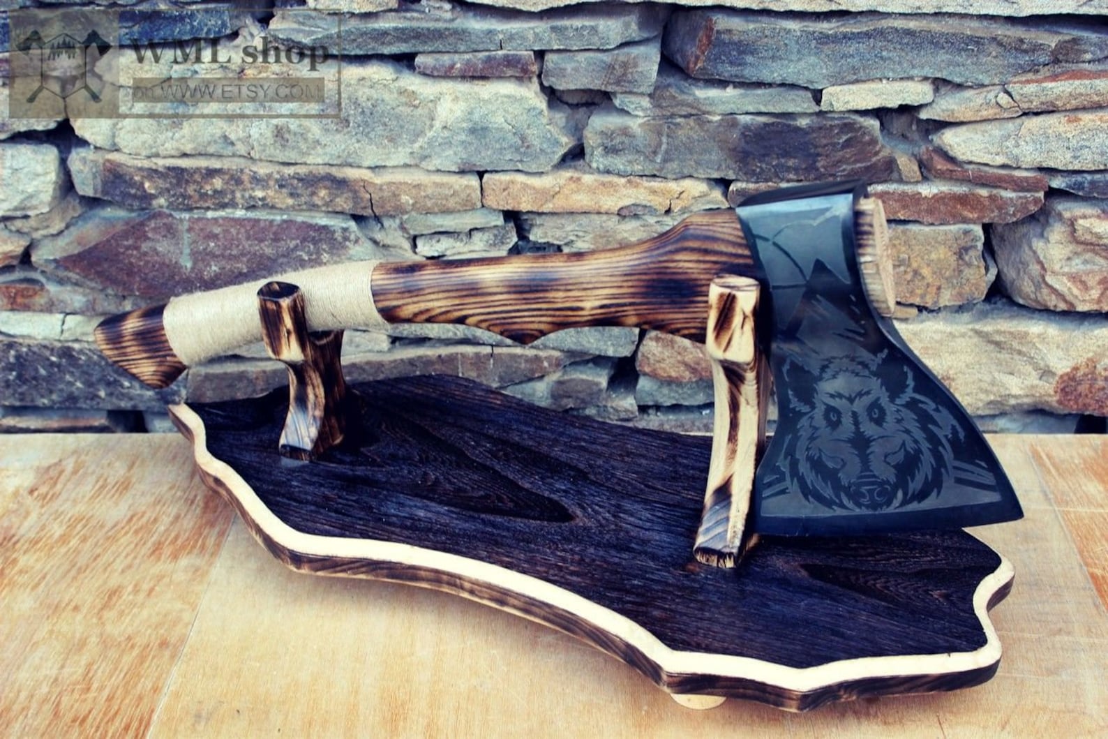 Wooden Stand Axe Holder. Stand for Weapons or Forged Battle | Etsy