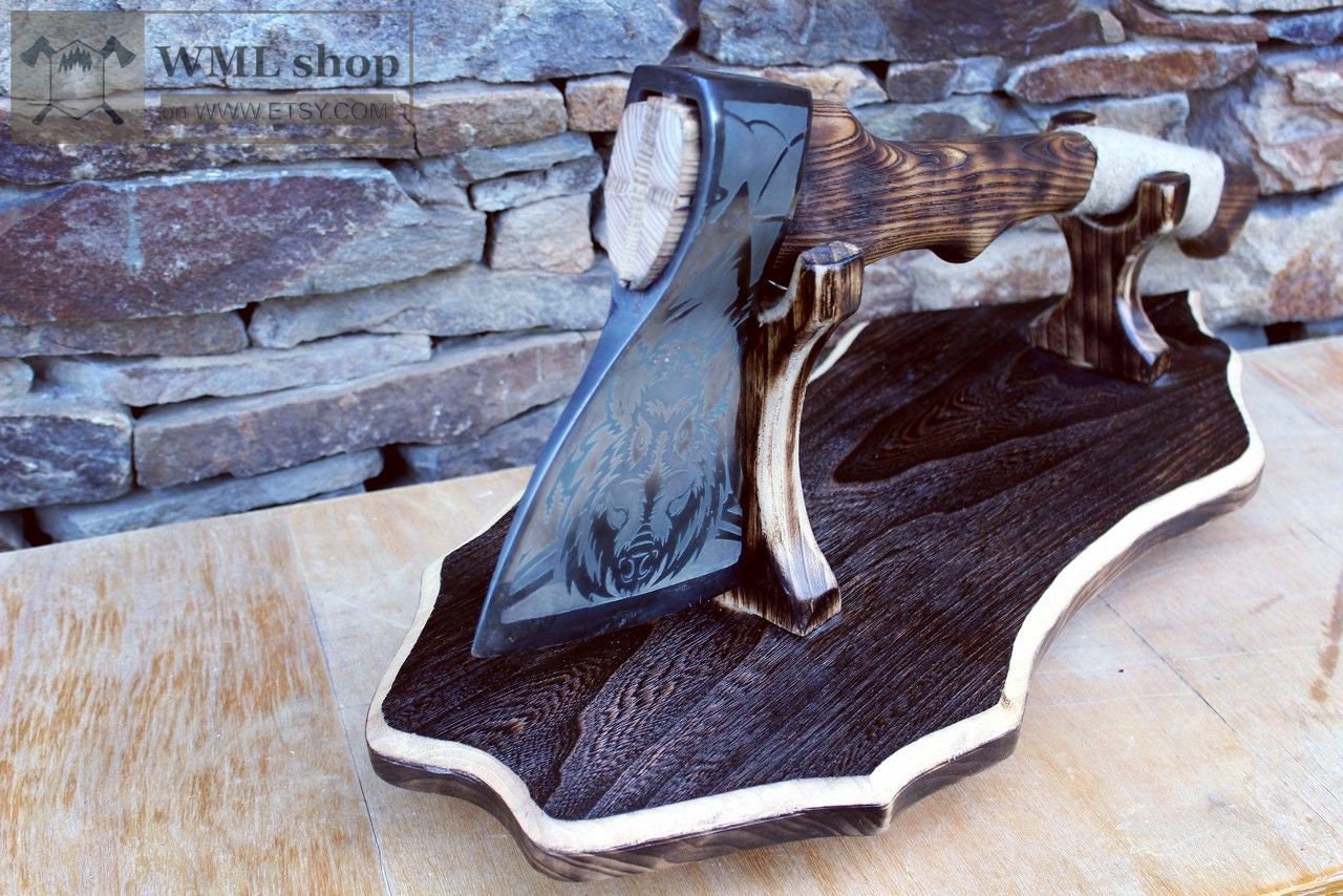 Wooden Stand Axe Holder. Stand for Weapons or Battle Etsy