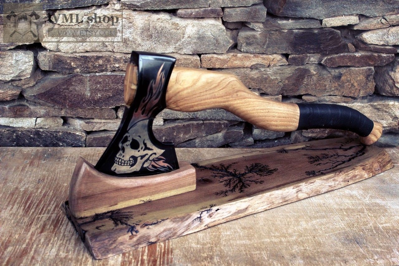 Wooden stand axe holder. Stand for weapons or battle Etsy