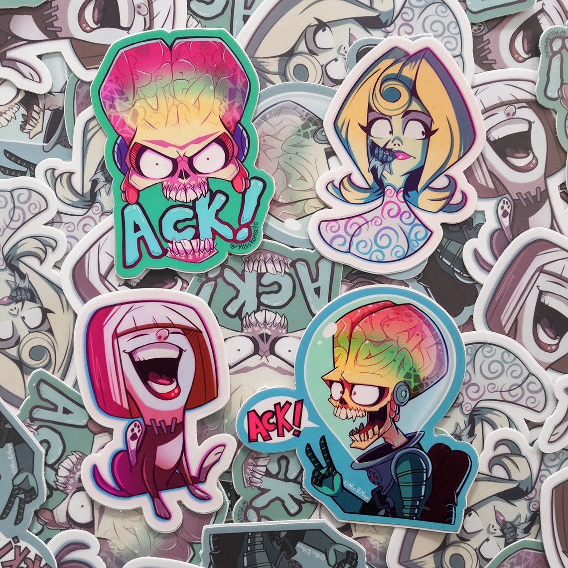 Mars Attacks Vinyl Sticker Set Etsy