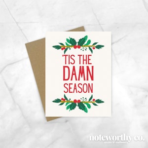 Taylor Swift Tis the Damn Season-kerstkaart | Fijne wintervakantiewenskaarten | Gerecycled, cadeau | Blanco binnenkant, aangepaste afdruk