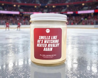 8 oz Candle - Smells Like He's Watching Heated Rivalry Again, TV Inspired, The Long Game Candle