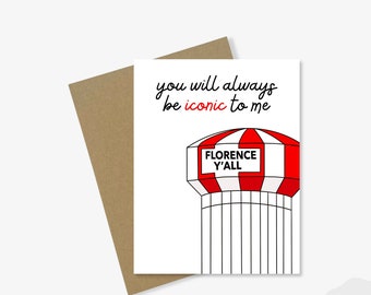 Florence Y'all Kentucky Water Tower Greeting Card | Cincinnati | Cute, Funny | 100% Recycled, A2 | Birthday, Thank You, Anniversary | Gift