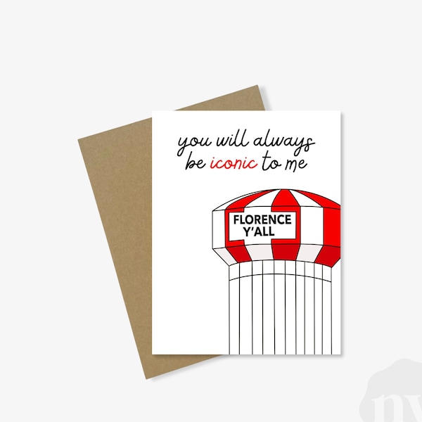 Florence Y'all Kentucky Water Tower Greeting Card | Cincinnati | Cute, Funny | 100% Recycled, A2 | Birthday, Thank You, Anniversary | Gift