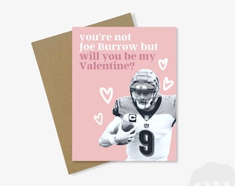 Funny Joe Burrow Valentine's Day Card | Bengals Football, Recycled