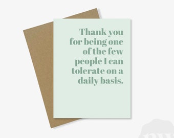 Funny, Cute Greeting Card | Thank You for Being One of the Few People | Long Distance Gift | Birthday, Wedding, Anniversary, Present