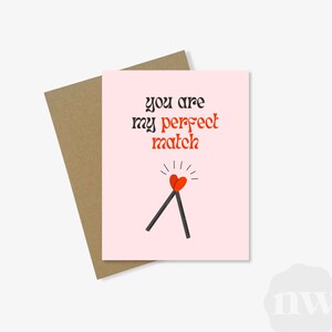 Eres mi pareja perfecta / Tarjeta del día de San Valentín, tarjetas de felicitación divertidas, regalo para él, para ella, hecho a mano, lindo, A2 personalizable