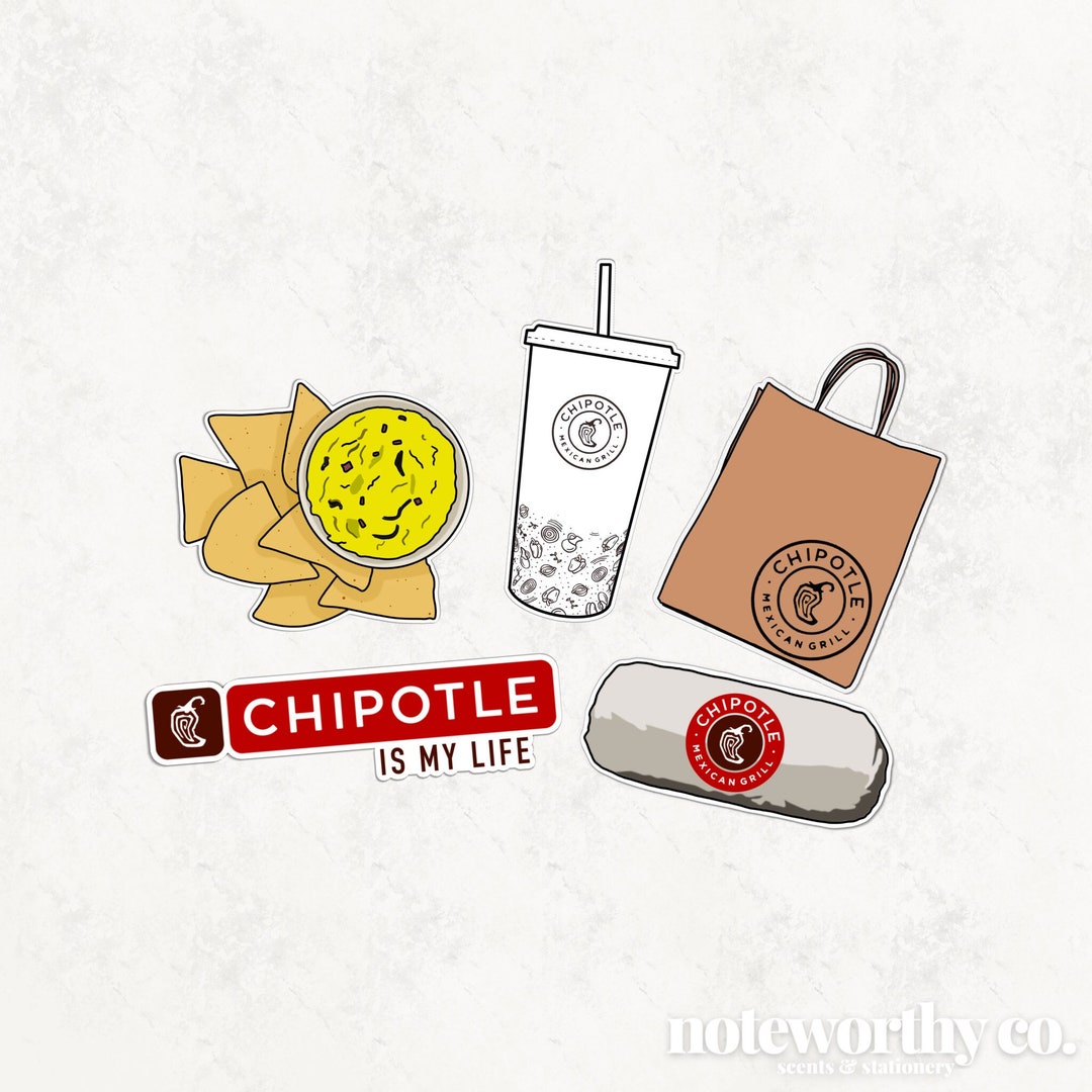 Cute Chipotle Stickers Set Waterproof, Water Resistant Sticker Laptop
