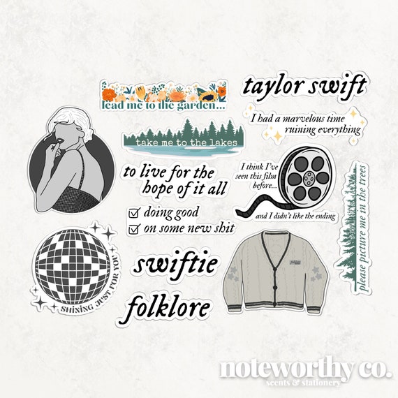 Taylor Swift Evermore & Folklore Matte Sticker Pack Laptop Water Bottle  Stickers -  Norway