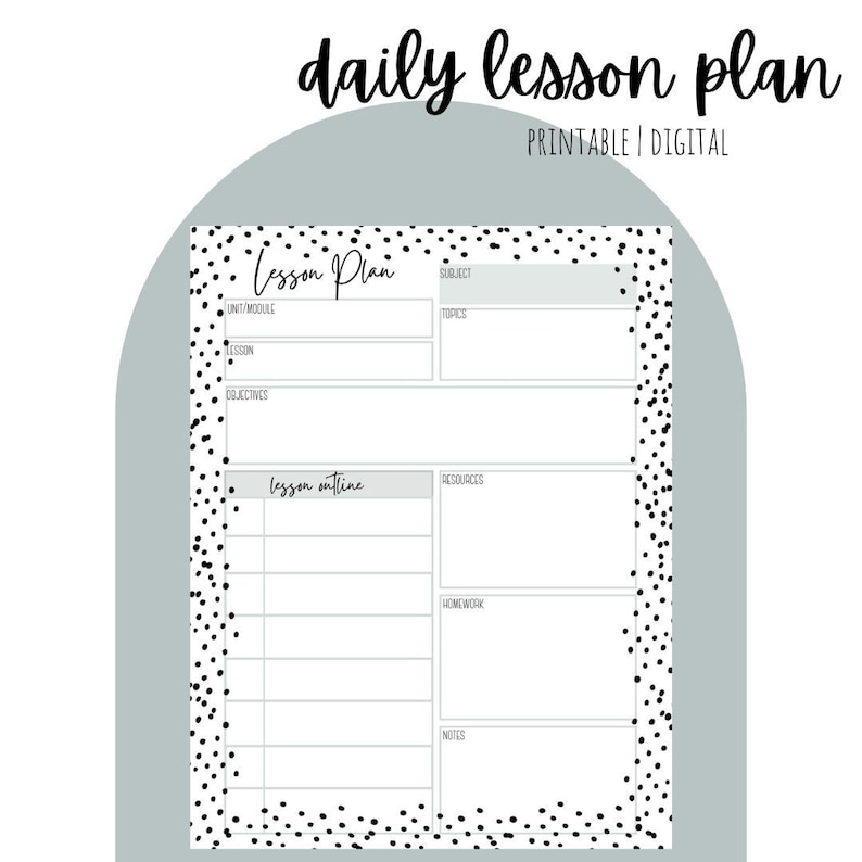 Daily Lesson Planner Editable Printable Digital Lesson Plan Teacher ...