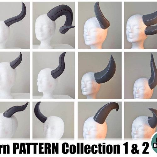 Rams Horns EVA Foam Horn Template Digital PDF Pattern Make Etsy