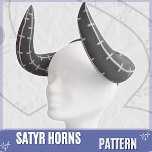 DIY EVA Foam Horn Pattern, Ram Horn Template, Tiefling Horns, Satry, Demon, Fursuit Horns, Cosplay Horns