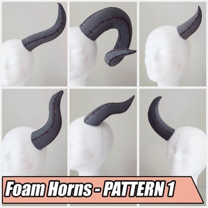 DIY Foam Horn Pattern Collection / cosplay horns / dragon horns / Ram Horns / eva foam template / larp / fursuit pattern  (Digital PDF)