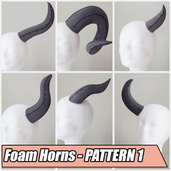 DIY Foam Horn Pattern Collection / cosplay horns / dragon horns / Ram Horns / eva foam template / larp / fursuit pattern  (Digital PDF)