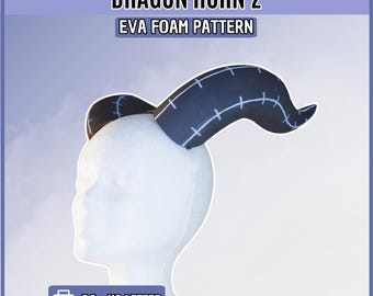 DIY Dragon horns, cosplay horns, costume horns, foam horns pattern, eva foam template, larp, fawn, fursuit pattern  (Digital PDF)