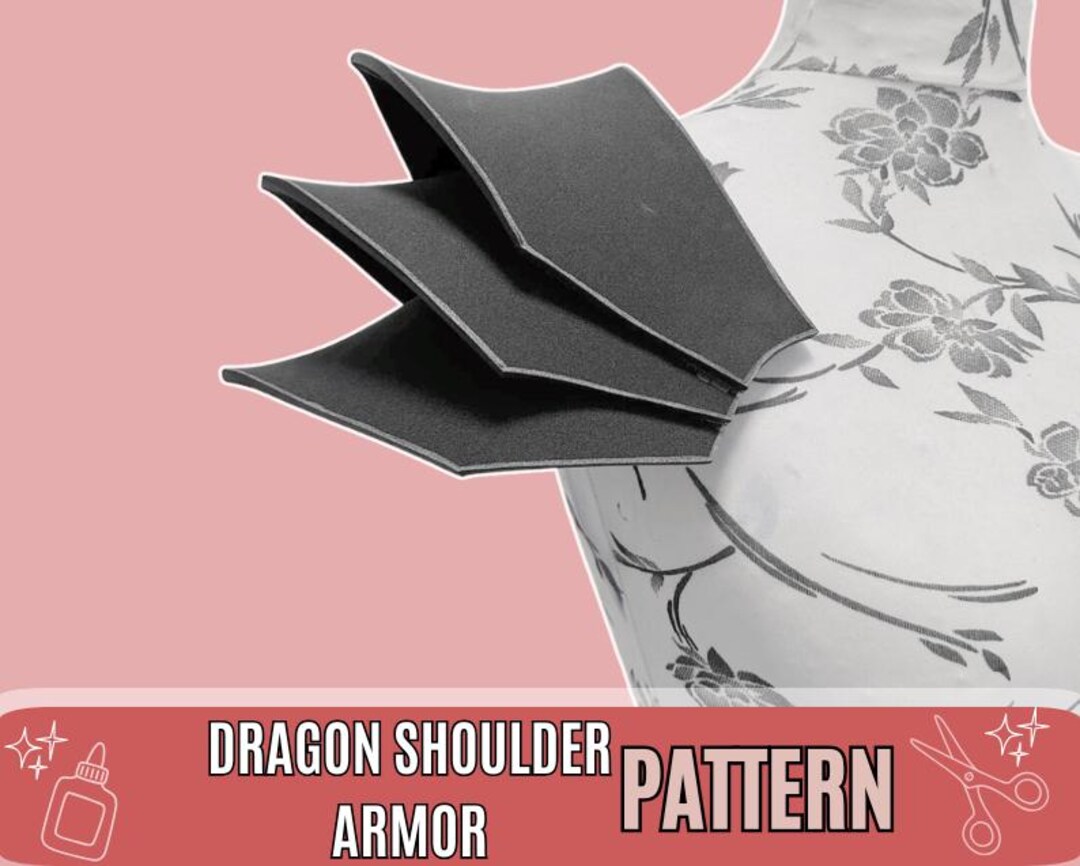 Dragon Patterns Rmor Dragon Shoulder Armor Pattern, Eva Foam Cosplay Template, DIY Costume ...