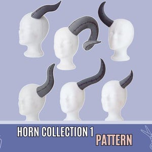 DIY Cosplay Hörner / Drachen Hörner / Teufel Hörner / Larp / Faun / Fursuit Schnittmuster (Digitaler Artikel / PDF)
