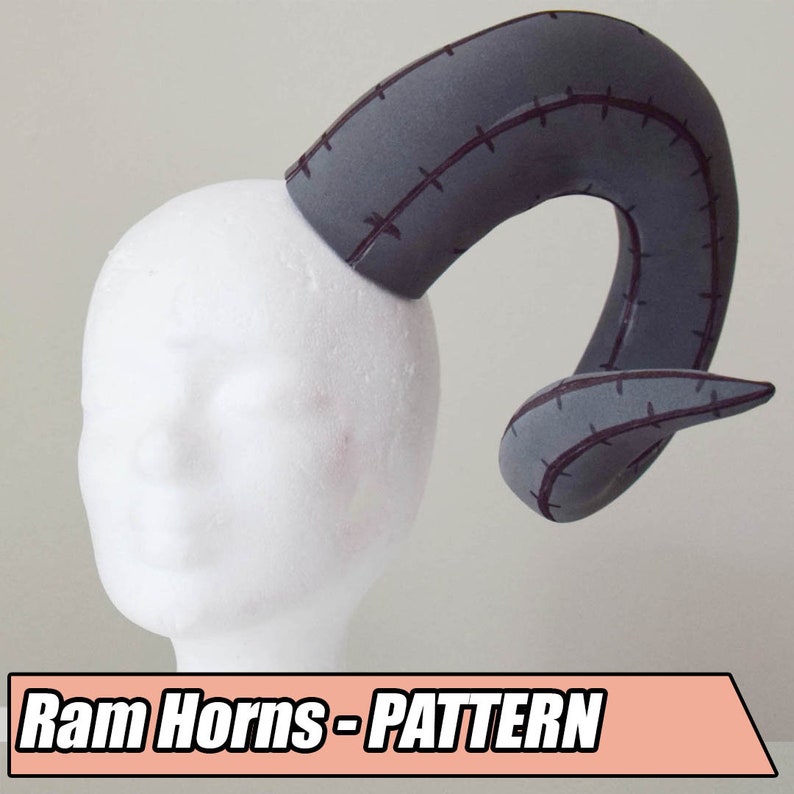 DIY Rams horns / cosplay horns / costume horns / Satyr / Fawn / Goat Horns pattern for EVA Foam Digital PDF image 1