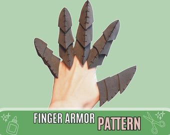 DIY segmented finger armor / cosplay armor / costume armor/ medieval armor / larp pattern for EVA Foam (Digital PDF)